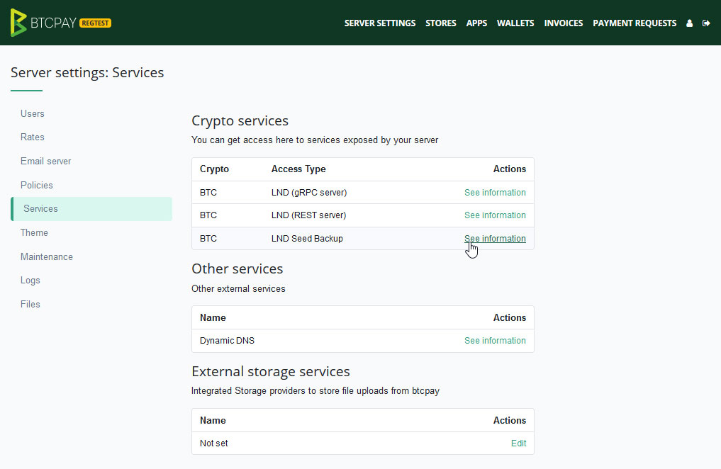 LND Seed Backup service LND Seed Backup service