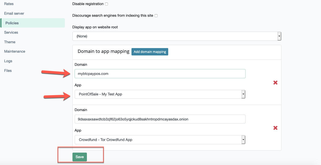 App domain mapping App domain mapping