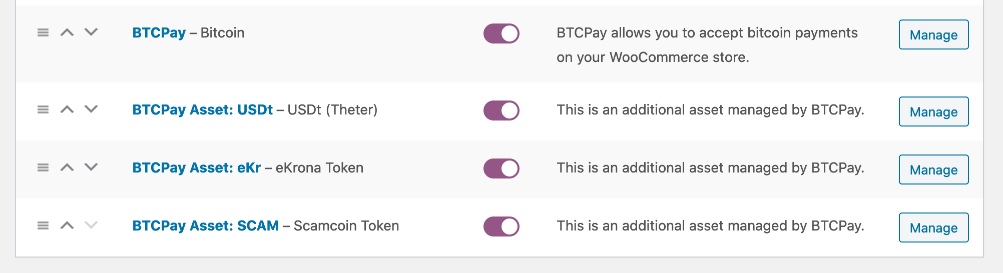 Each additional additional token available as payment token Each additional additional token available as payment token